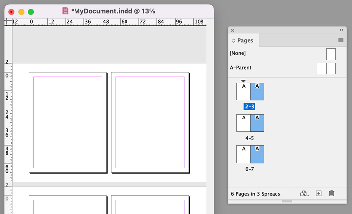 facing-pages spreads separated for spiral-bound book