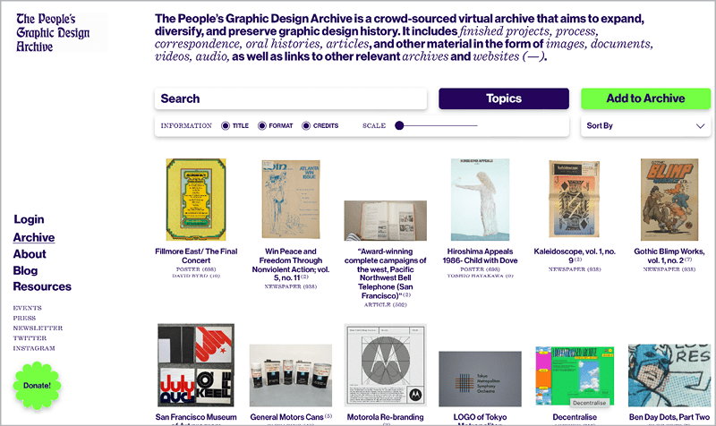 Figure 3. The front page of the PGDA