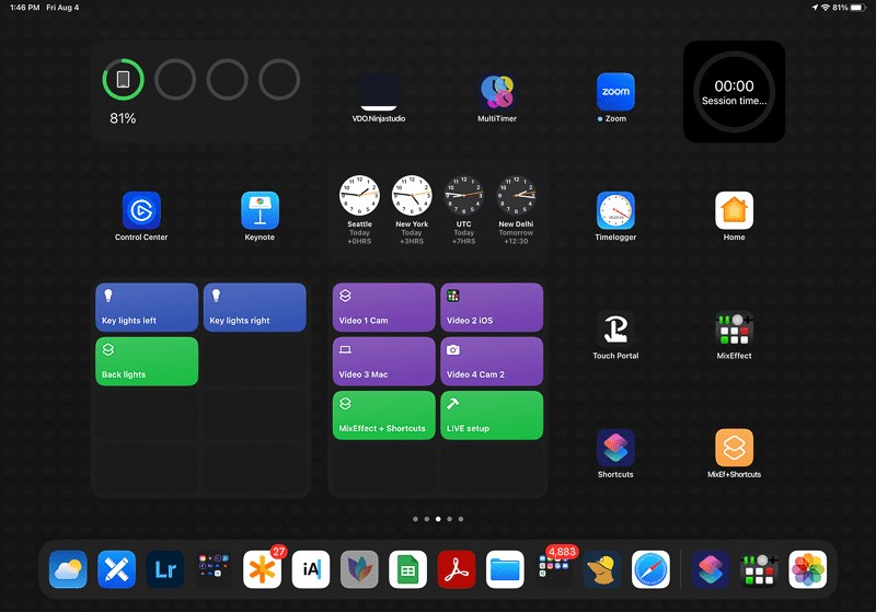 Figure 7. A custom Home Screen that includes widgets, apps, and web page shortcuts specifically combined on one page to support a specific task