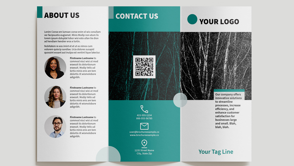 trifold brochure template for InDesign