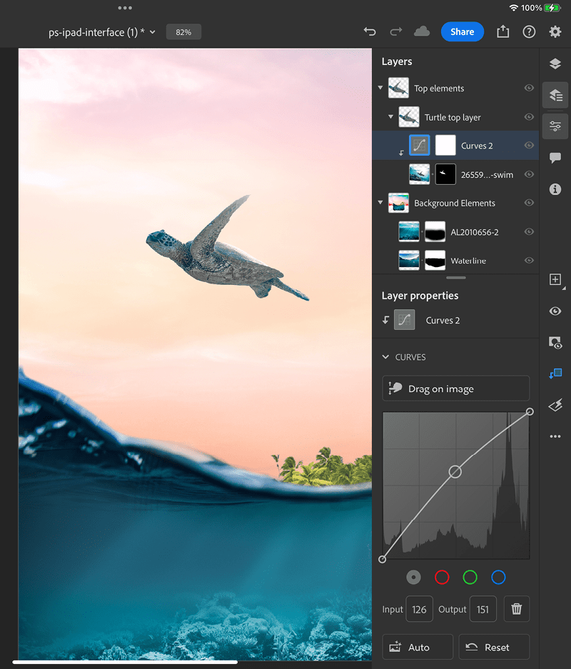 Figure 13. Edit Curves in the Layer Properties panel.