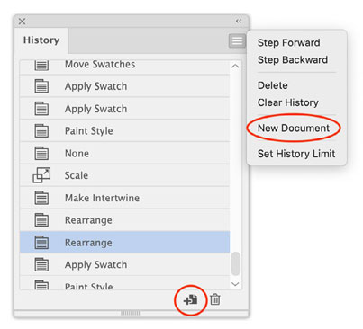 Figure 4. The Illustrator History panel