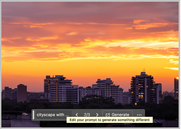 Figure 1. A text prompt creates a new image, using Photoshop’s Generative Fill feature.