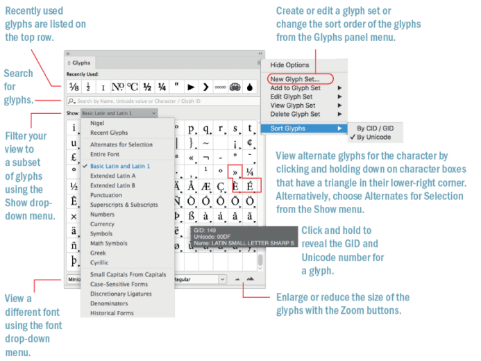 Digging into the Glyphs Panel