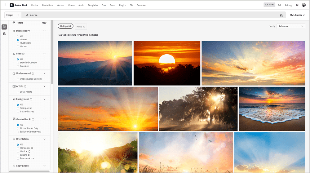 Figure 4. The Filters panel offers a variety of options to fine-tune your search.