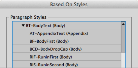 Based on Styles menu