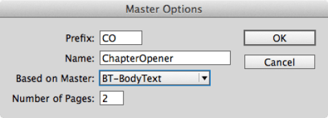 Master Options dialog box