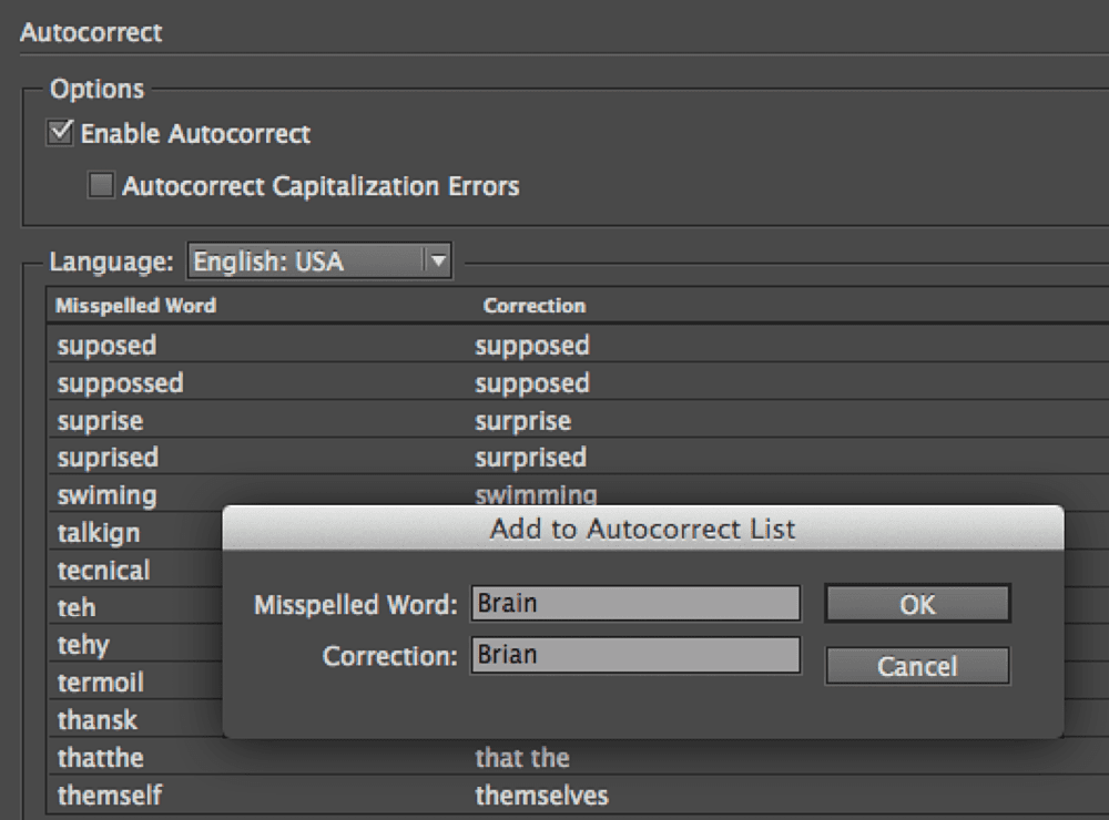 Add to Autocorrect List