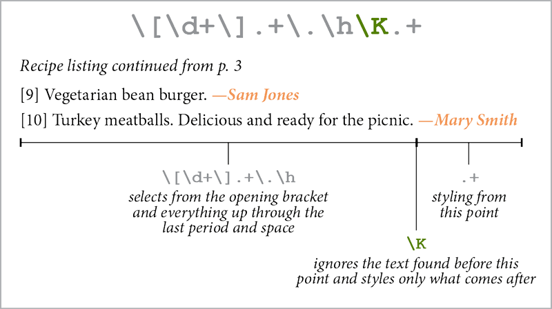 Figure 13. “Ignore everything before” gives you the flexibility to format just a portion of the matching text.