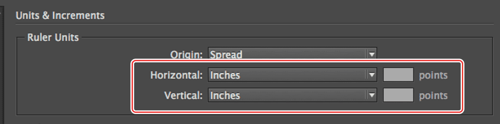 InDesign preferences menu units and increments
