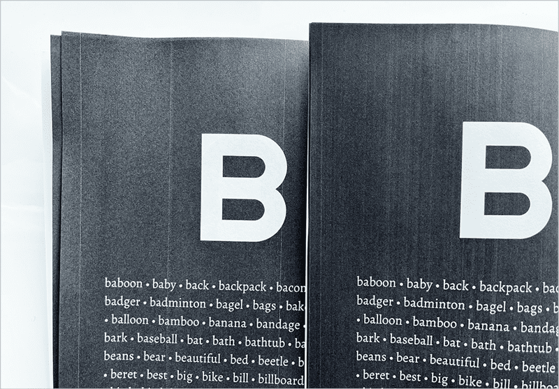 Figure 3. Streaking on solid dark fields was most noticeable with Amazon KDP (left) and somewhat noticeable with Blurb (right).