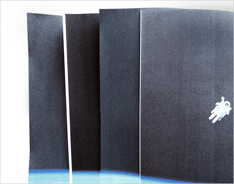 Figure 4. The darkness and warmth of black varied by publisher (from left): Amazon KDP, Barnes & Noble Press, Blurb, Lulu.