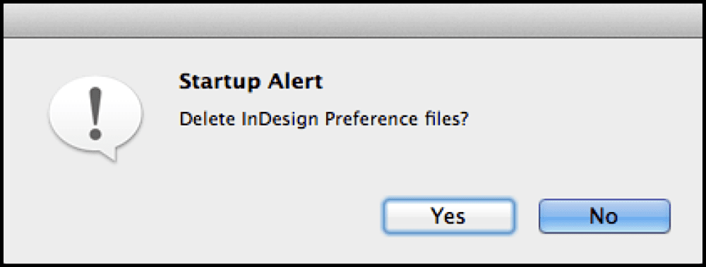 Startup Alert dialog box