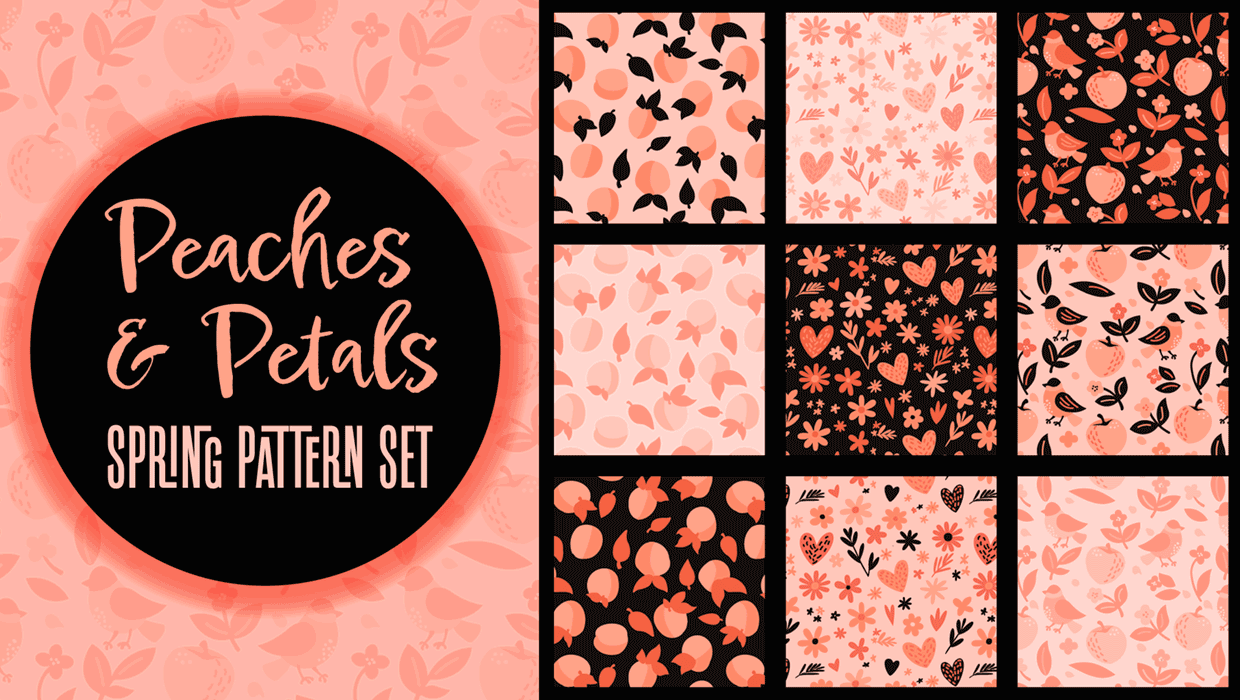 Peaches and Petals Pattern Set