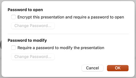 encrypt PowerPoint file on Mac