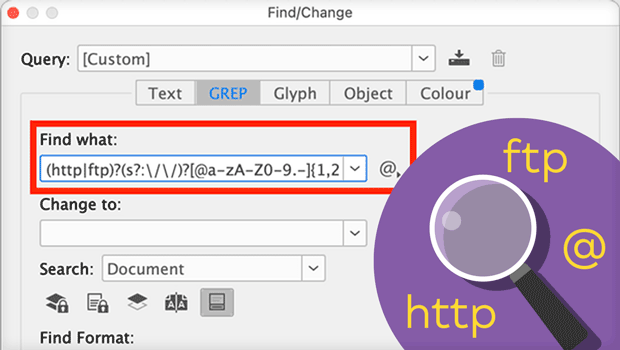 GREP search in InDesign