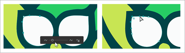 Figure 18. Try using Object > Smooth on shapes or paths that need additional smoothing, or use the Direct Selection tool to edit individual nodes.