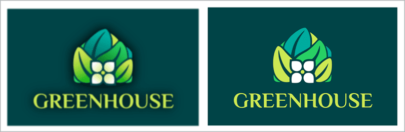 Figure 1. Try to avoid source images that are too small, are blurry, or include complex effects like gradients (left). Aim for clear images
<!--more-- srcset=