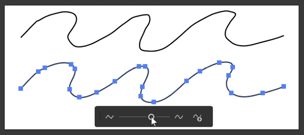 Figure 5. You can access the Smooth widget by choosing Object > Path > Smooth. You can manually drag the slider to simplify your path, or try the Auto Smooth button.