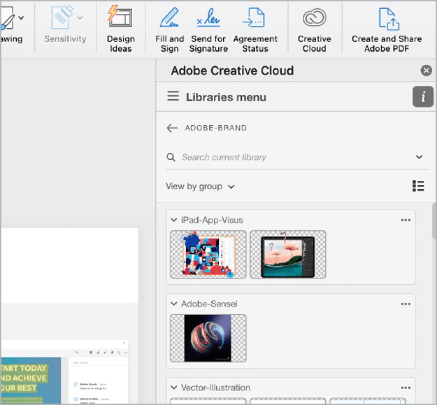 Figure 8. Creative Cloud access within Microsoft 365 apps