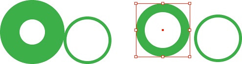 Figure 10: If you change a stroke weight of an object after you align it with others, it won't be aligned anymore.