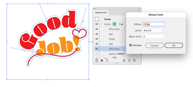 Figure 28. As the last step, reduce the offset to what you actually wanted. Using Round Joins will give you better results when plotting the artwork.