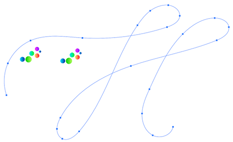 Figure 5. The base objects: two groups and an open, unfilled, and unstroked path