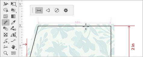 Figure 1. Hover with one of the Dimension tools to activate a pink preview of both the arrow elements and the measurement. Click and drag to create the dimension objects.
