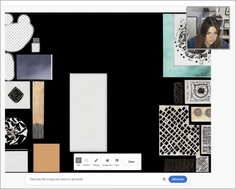 Figure 6. Poirier can refine the GenAI images using Generative Fill directly in Firefly.