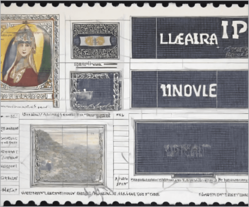 Figure 7. This image generated by Firefly offered exactly the collage-like effect that Poirier was going for, but she thought the nonsensical, letter-like shapes would be too confusing.