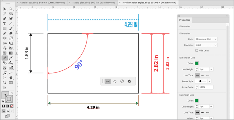 Using the Dimension Tool in Illustrator