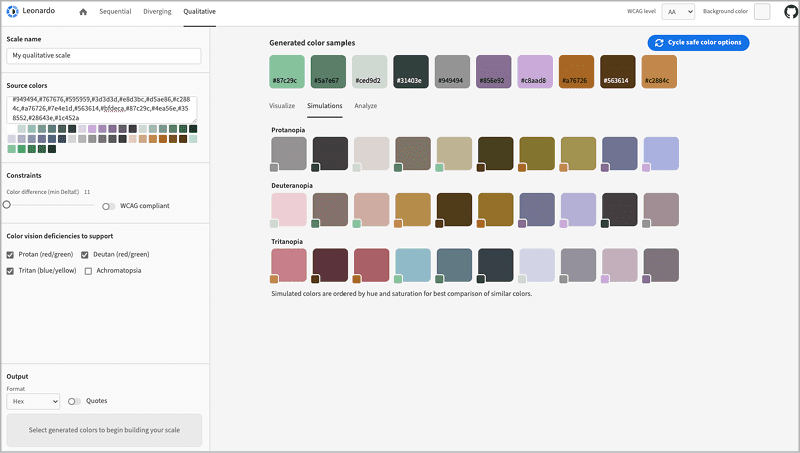 Figure 15. Leonardo’s Color Scales