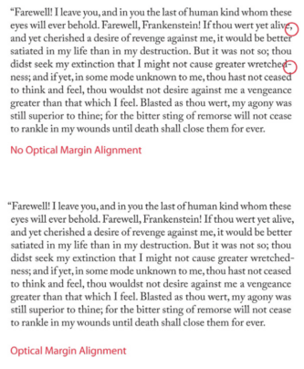 Hanging Punctuation with Optical Margin Alignment in InDesign