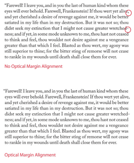 Hanging Punctuation with Optical Margin Alignment in InDesign