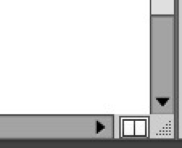 Icon at bottom right of InDesign application window shows a rectangle split in two.