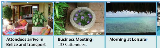 The cells shown with no space between the edge of the graphics in the cell and the cell boundaries.