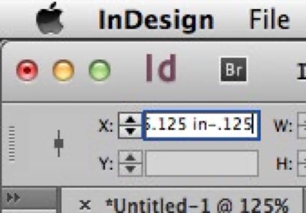 The X field in the Control panel shows calculation in progress: 6.125 in-.12