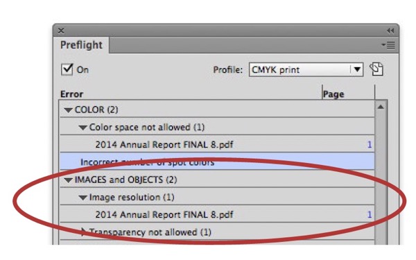 Same image as Figure 3, with red ellipse drawing reader's attention to Image resolution (1) error.