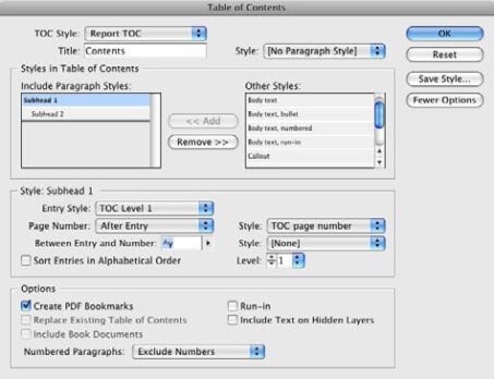 Indesign Toc Easy TOC Formatting in InDesign