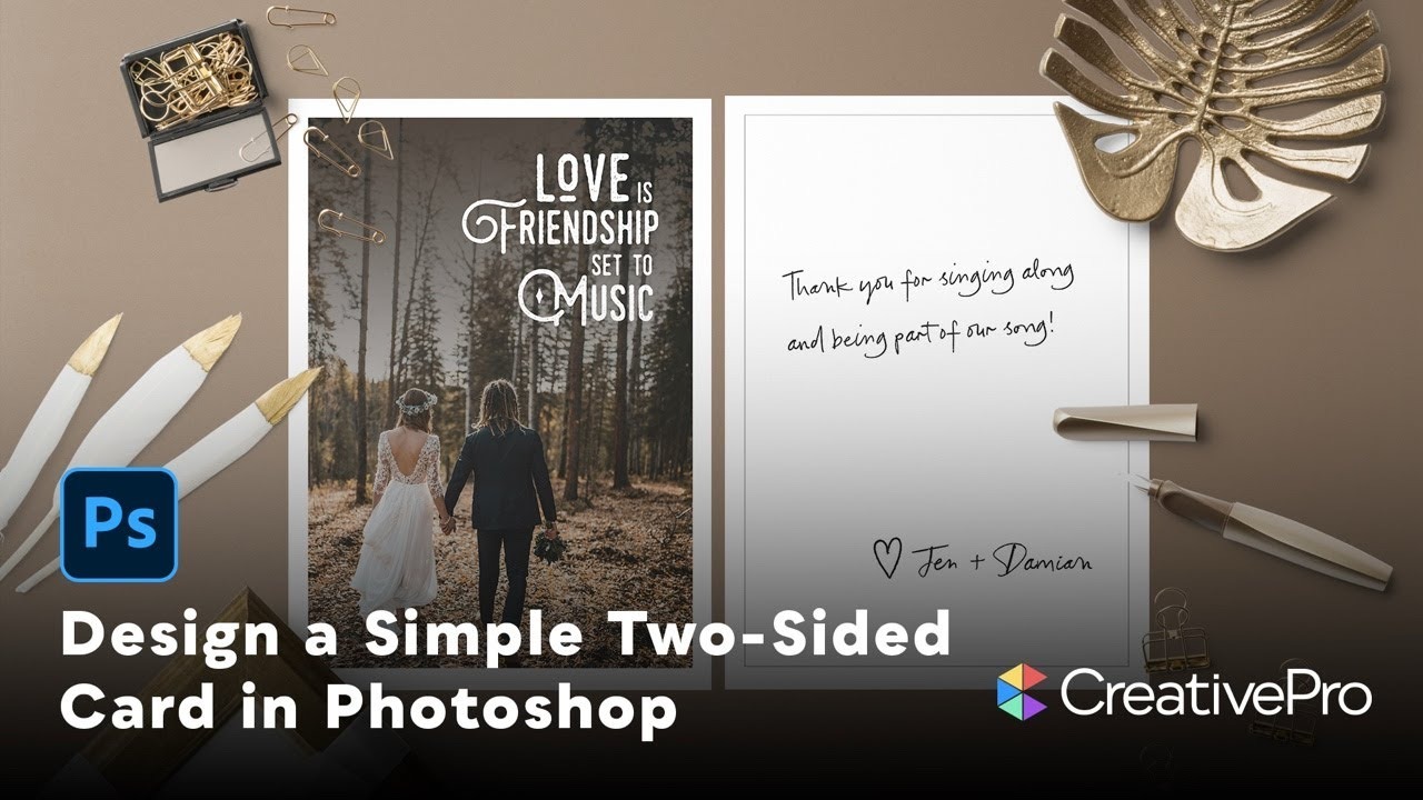 Livestream video: Design a 2-sided card in Adobe Photoshop