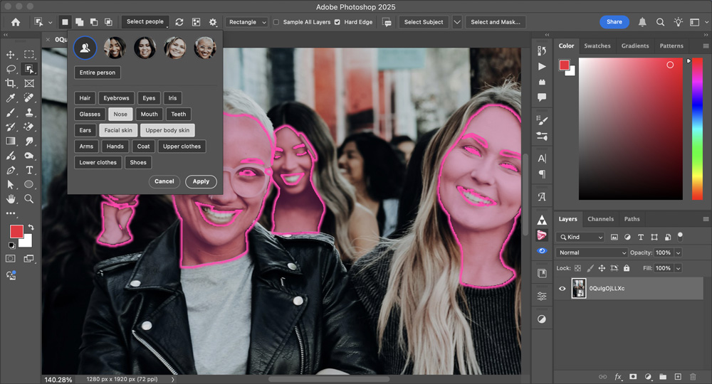 New features in Photoshop 2025: facial elements