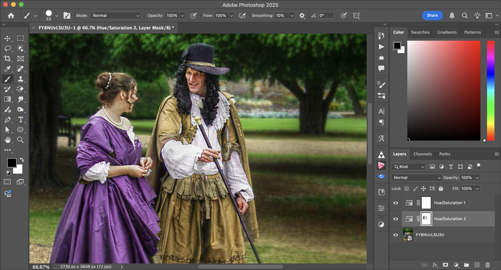 New features in Photoshop 2025: edit the color adjustment