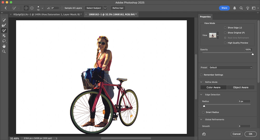 New features in Photoshop 2025: select and mask