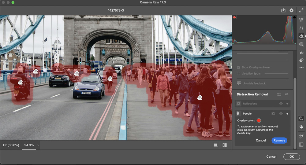 New features in Photoshop 2025: exclude people from removing