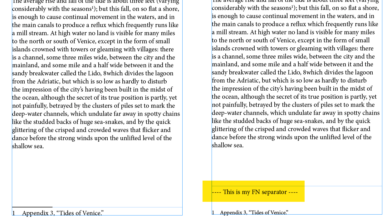 InDesign custom footnote formatting script
