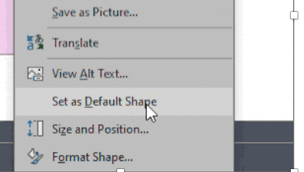 powerpoint set default shape