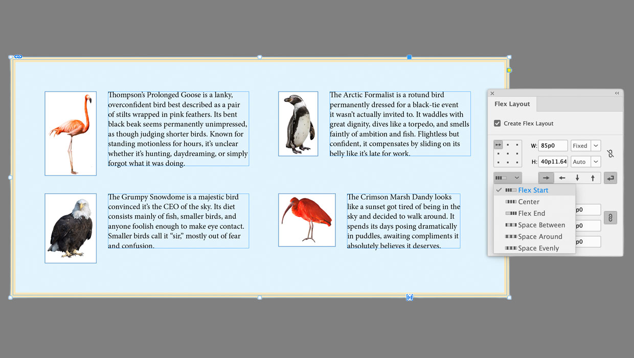 InDesign Flex Layout