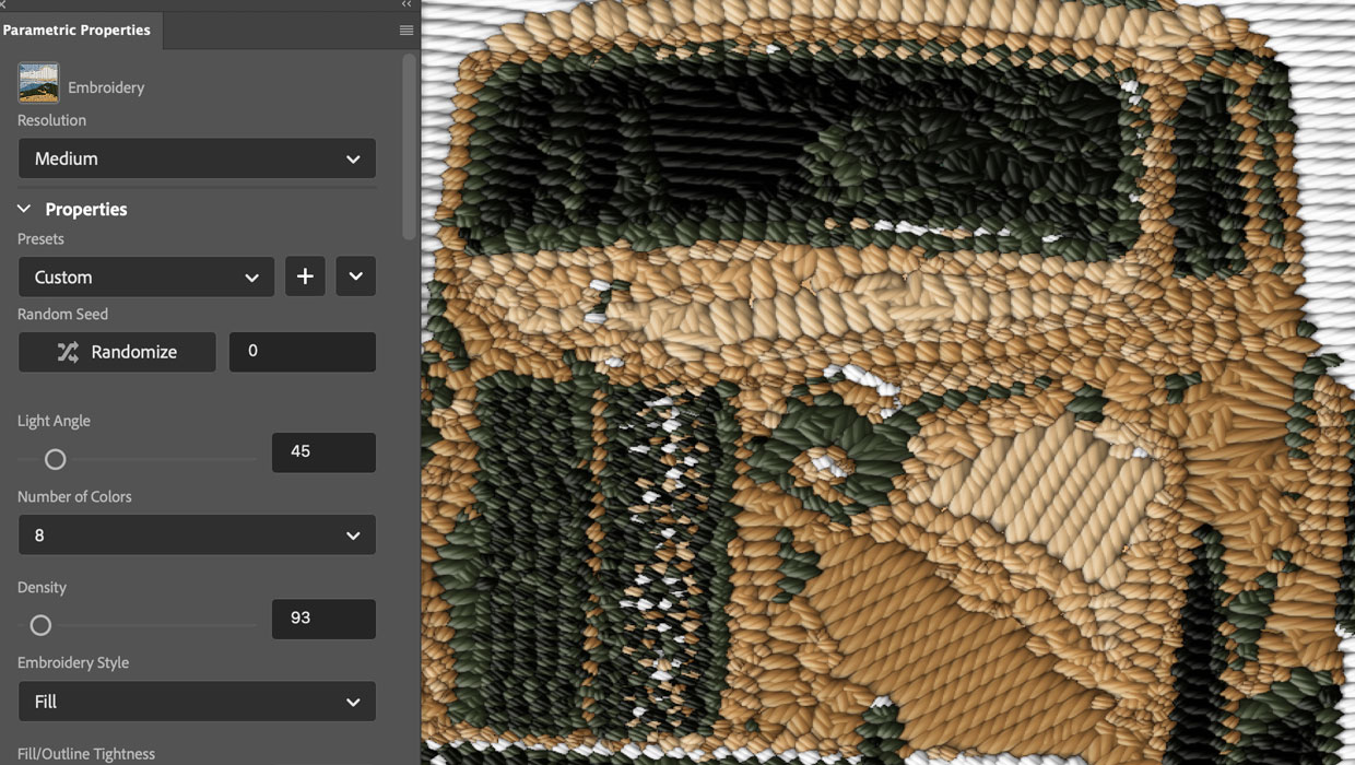 Photoshop embroidery filter