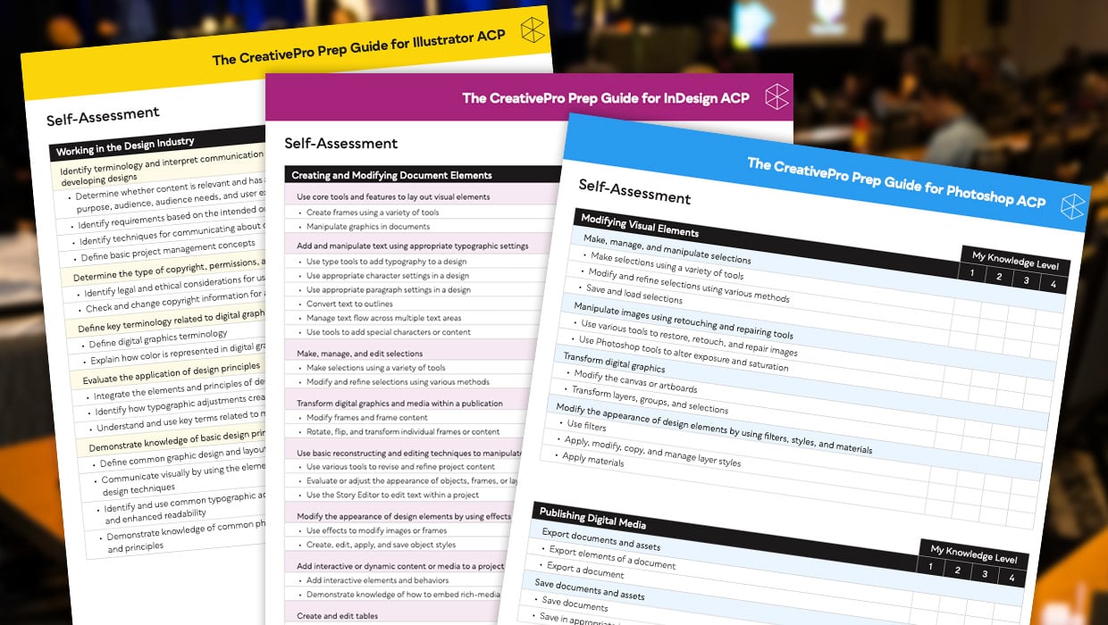 Adobe Certification Prep Guides for Photoshop, Illustrator, and InDesign