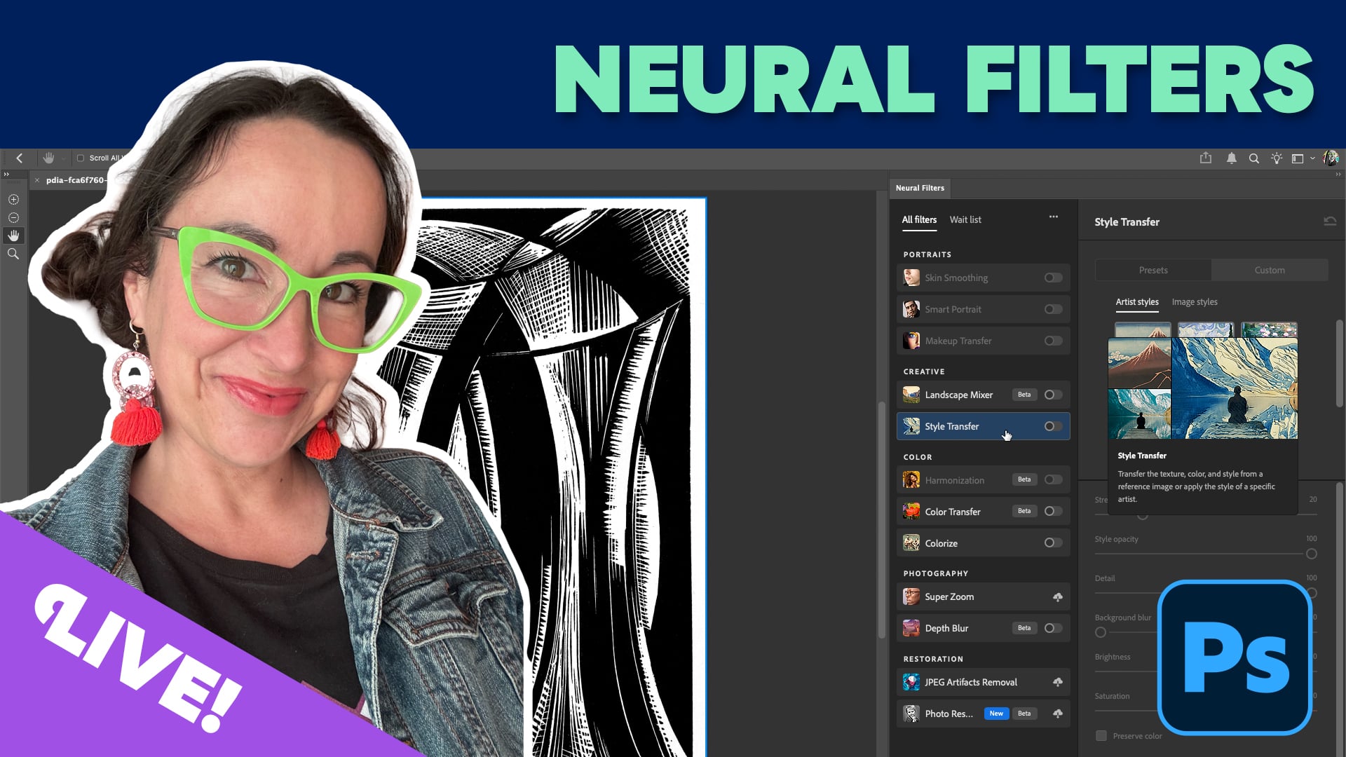 Livestream video: Neural Filters in Photoshop
